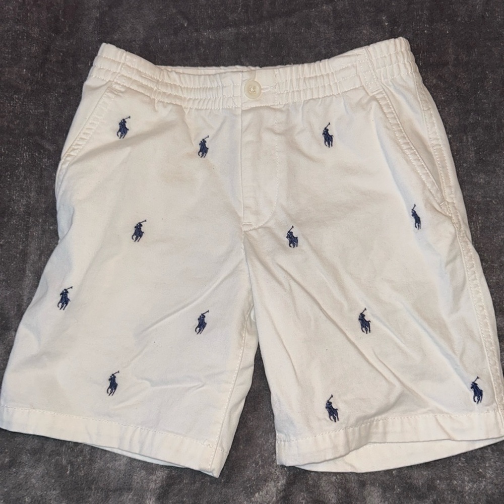 Boys Polo Shorts-white